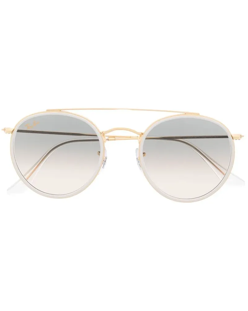 Ray Ban RB3647N Sonnenbrille mit Doppelsteg - Gold Gold