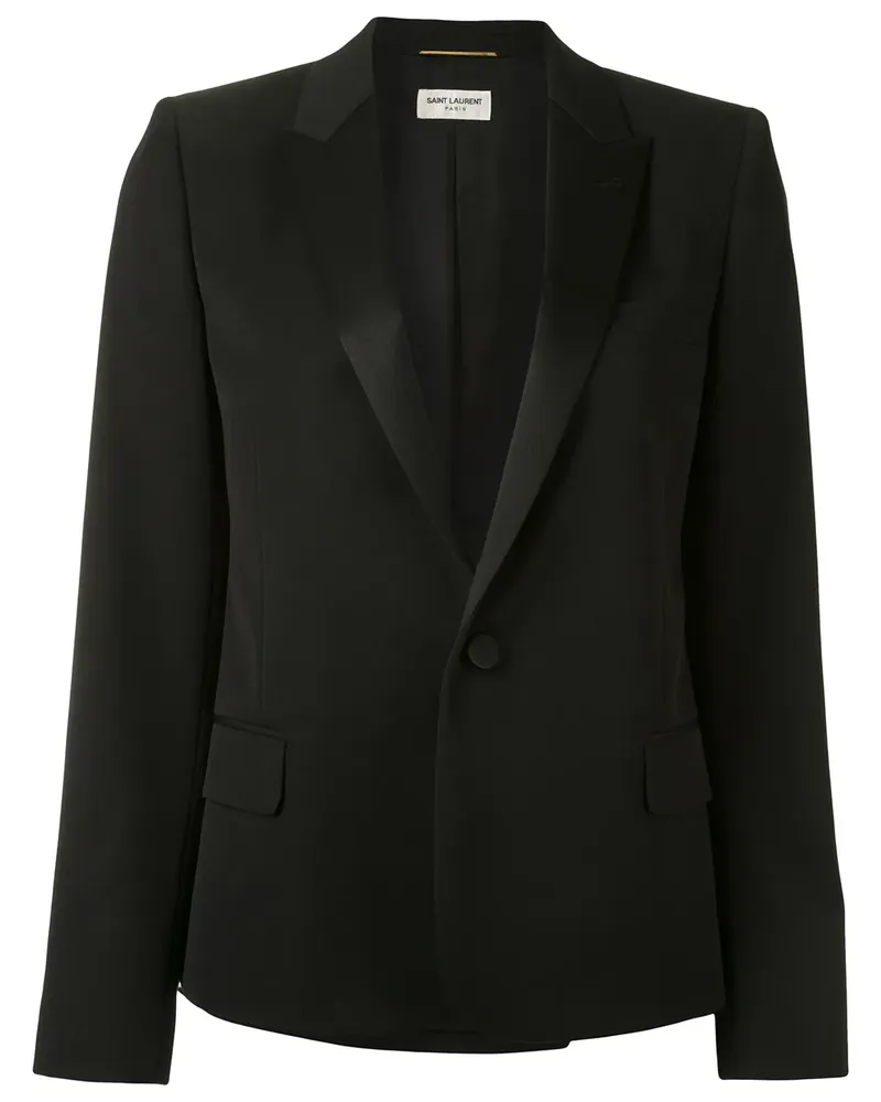 Saint Laurent Einreihiger Blazer - Schwarz Schwarz