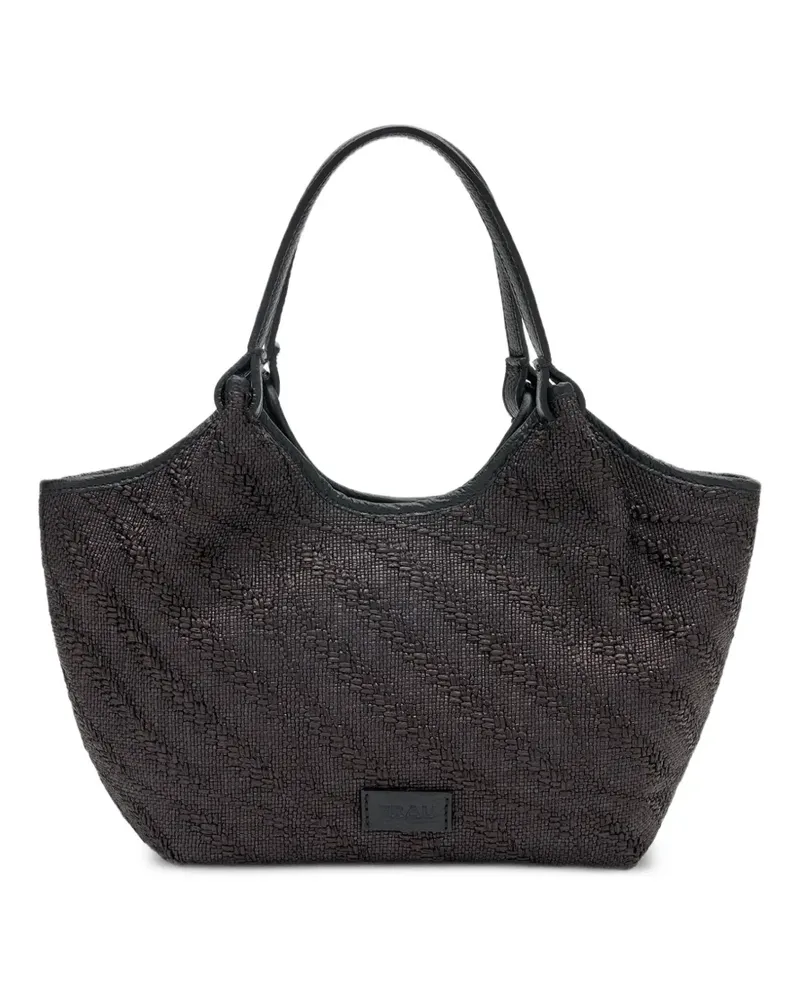 FRAU Mini Tote Bag mit Fischgrätenmuster - Braun Braun