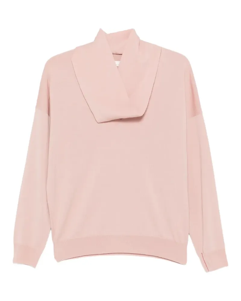 Liviana Conti Pullover mit drapiertem Ausschnitt und überschnittenen Schultern - Rosa Rosa