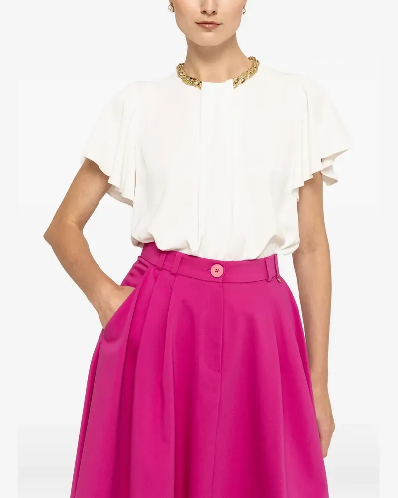 NISSA chain-detail satin top - Weiß Weiß