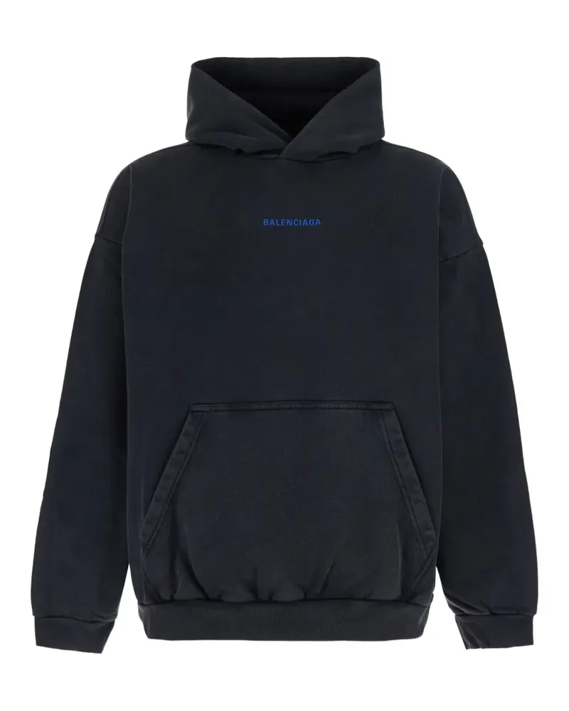 Balenciaga logo-embroidered hoodie - Schwarz Schwarz