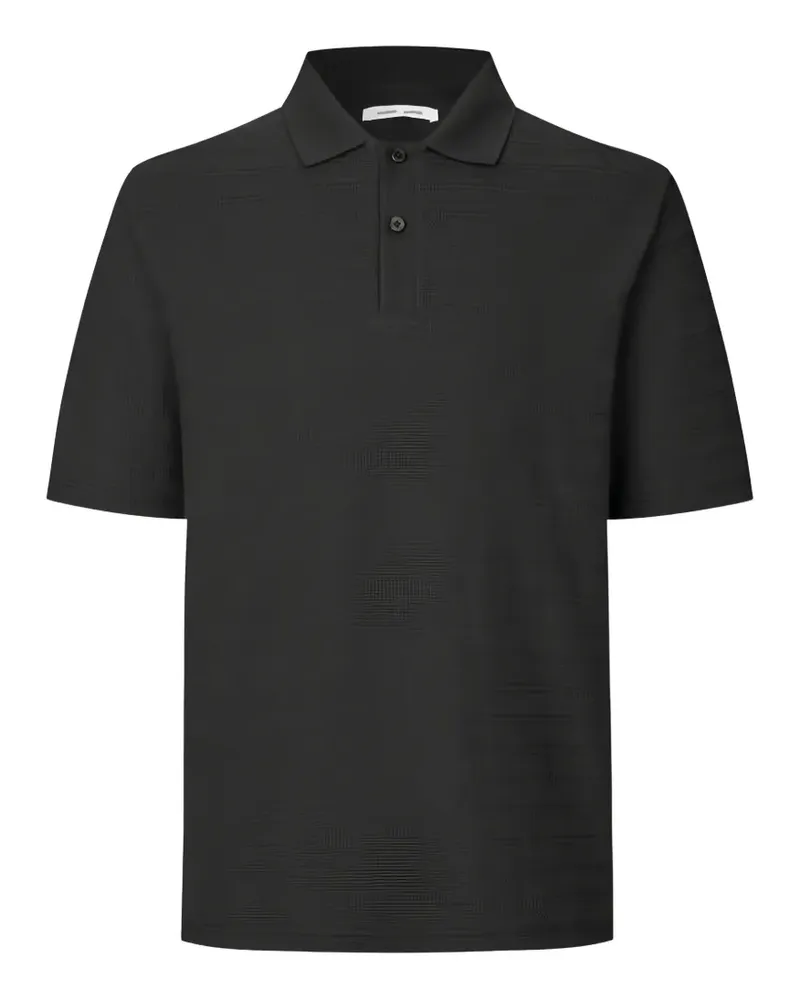 Samsøe & Samsøe Strukturiertes Sajase Poloshirt - Schwarz Schwarz
