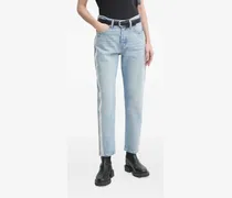 Jeans mit Strass-Streifen - Blau