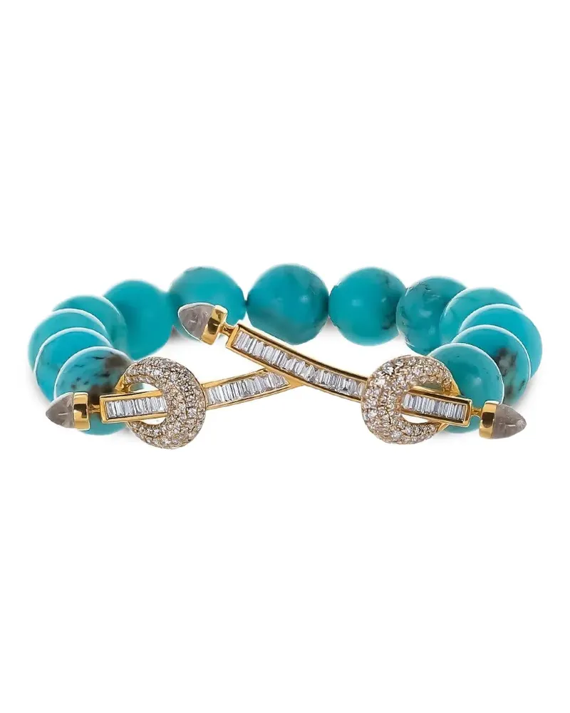 Ananya Chakra Armband mit Türkis und Diamant - Gold Gold