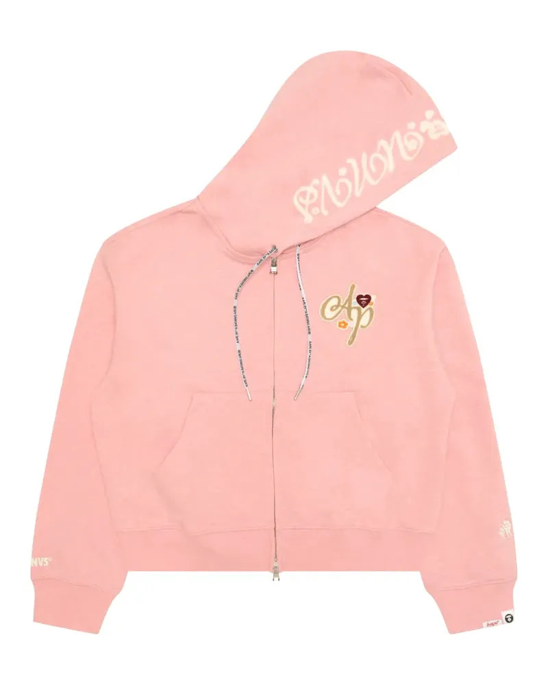 BAPE Kapuzenjacke mit Logo-Patch - Rosa Rosa