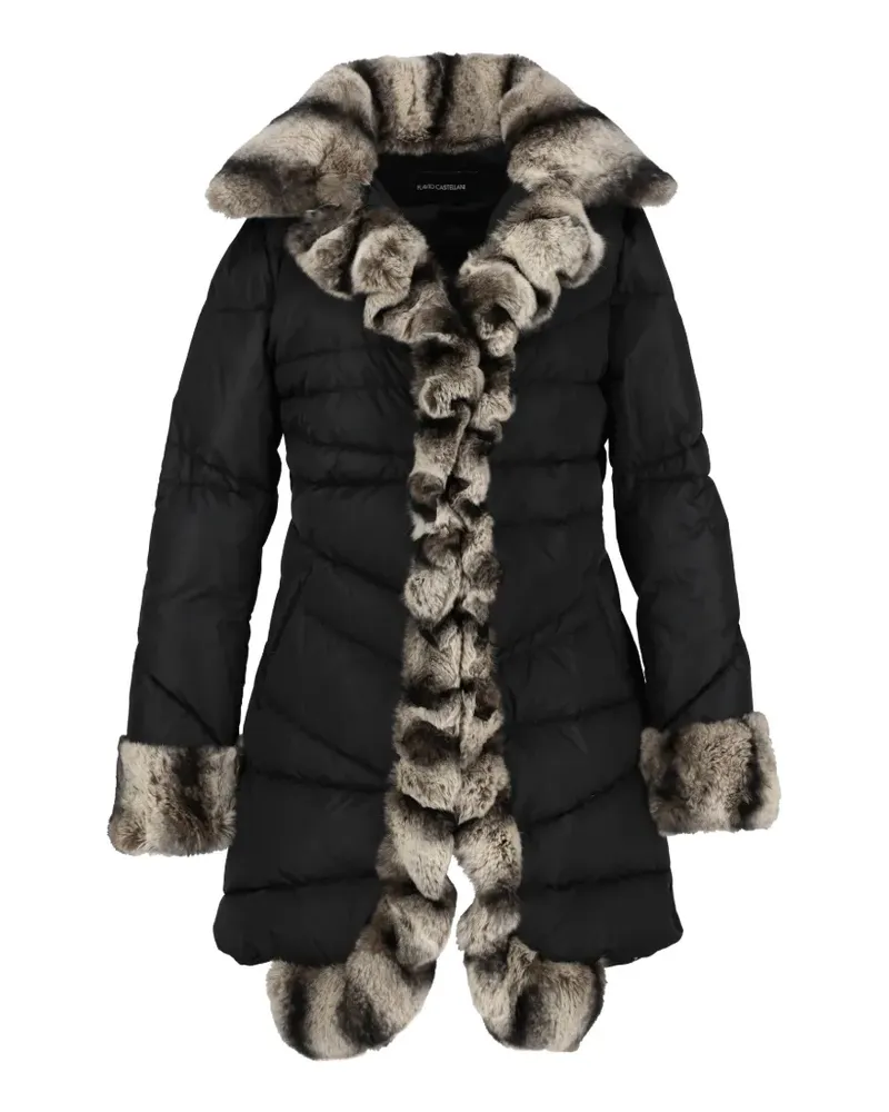 Flavio Castellani matte faux-fur trim padded coat - Schwarz Schwarz