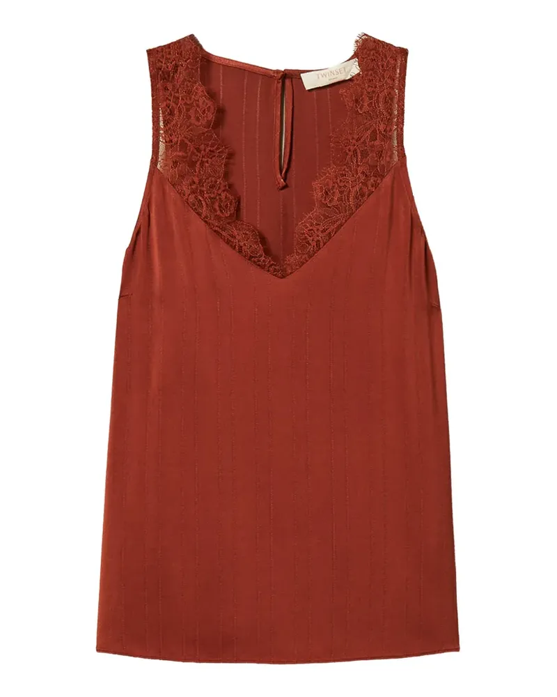 Twin-Set Top aus Satin - Rot Rot