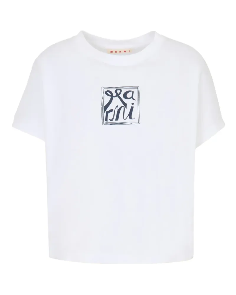 Marni T-Shirt mit Logo-Print - Weiß Weiß
