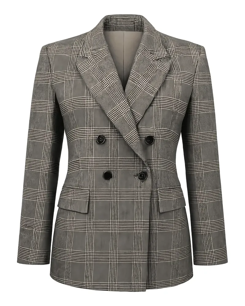 Pinko Doppelreihige Jacke mit Karomuster - Grau Grau