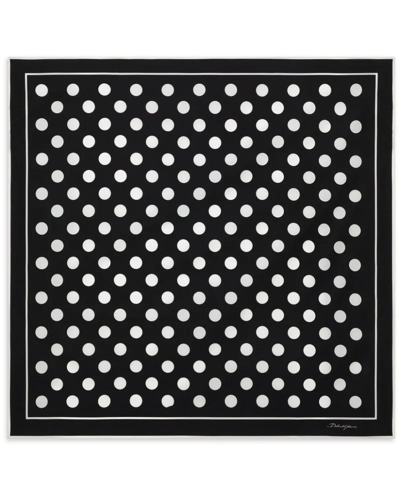 Dolce & Gabbana Schal mit Polka Dots - Schwarz Schwarz