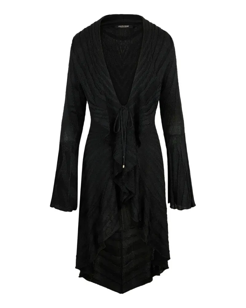 Roberto Cavalli Cardigan mit Rüschenborte - Schwarz Schwarz