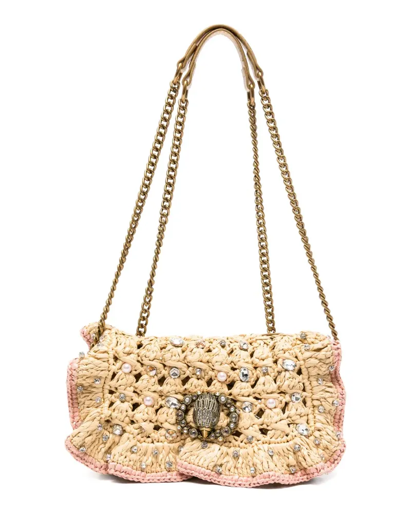 Kurt Geiger small Chelsea ruffled embellished shoulder bag - Nude Nude