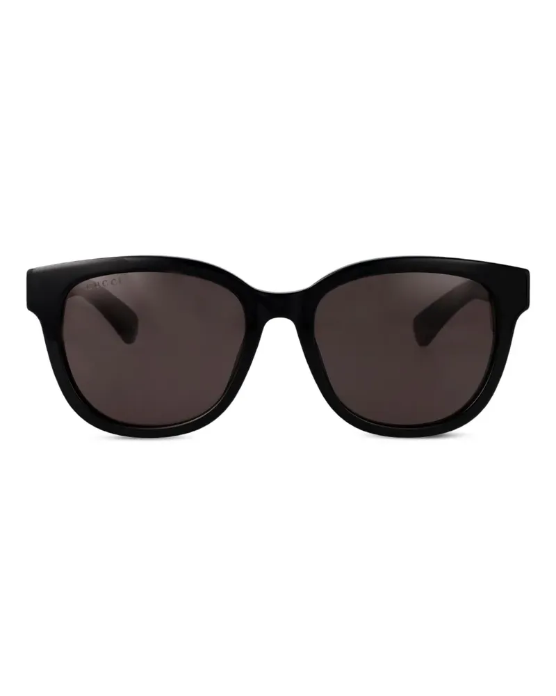Gucci Sonnenbrille mit rundem Gestell - Schwarz Schwarz