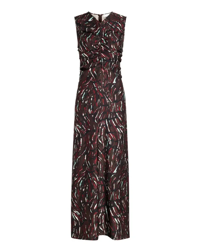 Proenza Schouler Clem printed ruched maxi dress - Braun Braun