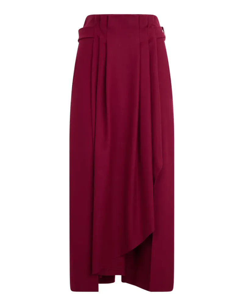 Alberta Ferretti belted pleated maxi skirt - Rot Rot