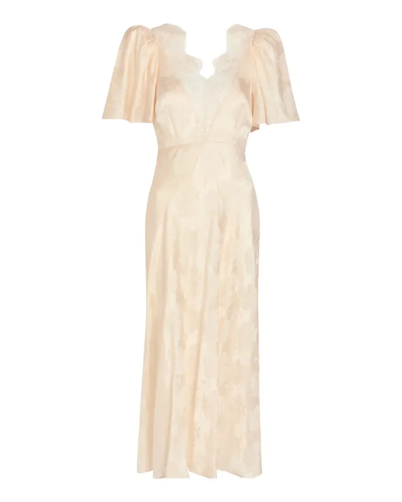 Ronny Kobo lace-trimmed floral-jacquard dress - Rosa Rosa