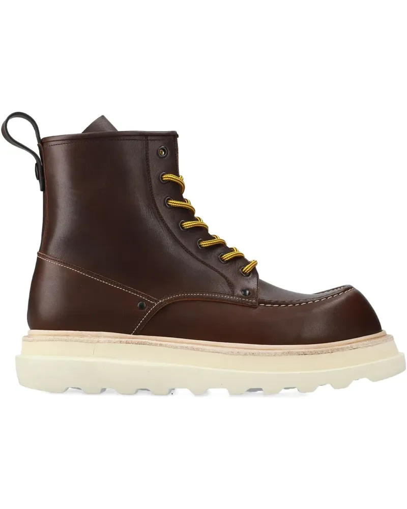 Premiata Schnürstiefel mit Plateausohle - Braun Braun