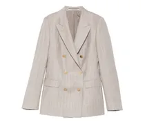 Doppelreihiger Anzug mit Nadelstreifen - Nude