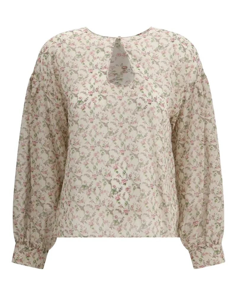 Kristina Ti Seidenbluse mit Blumen-Print - Nude Nude