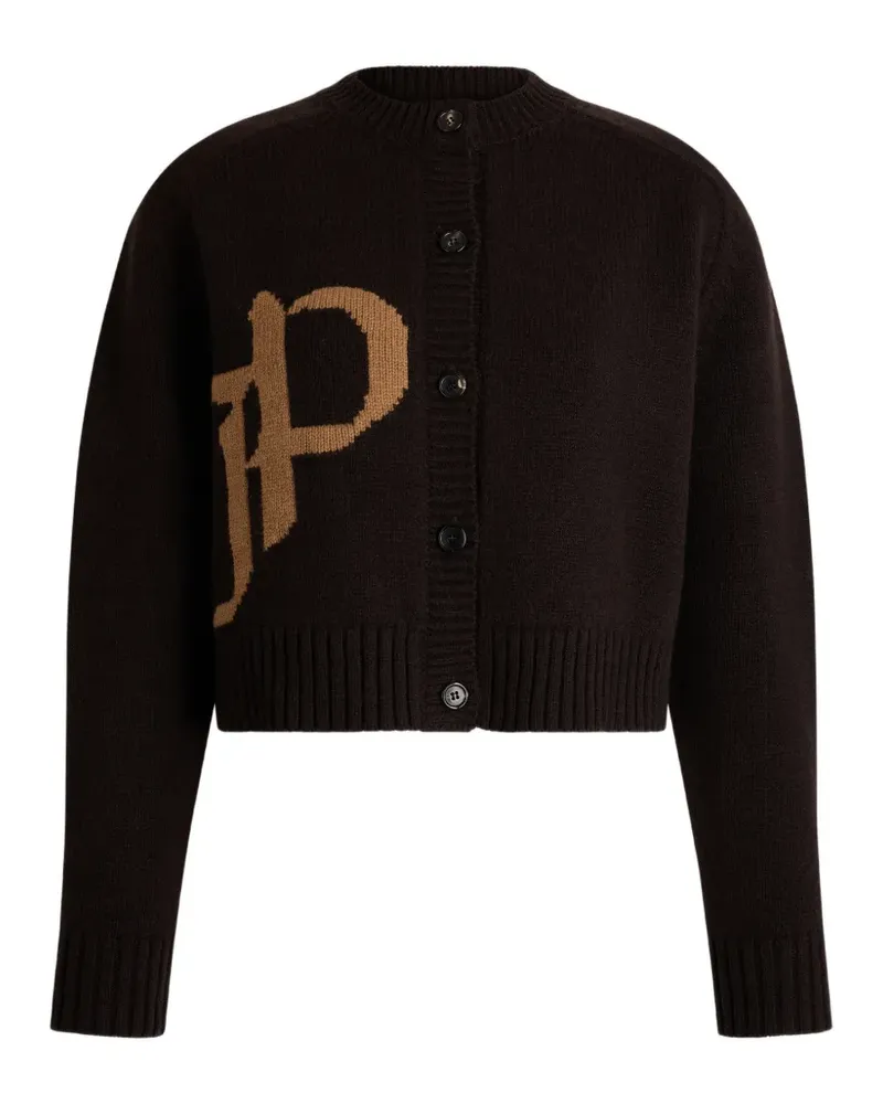 Patou Cardigan mit Intarsien-Logo - Braun Braun