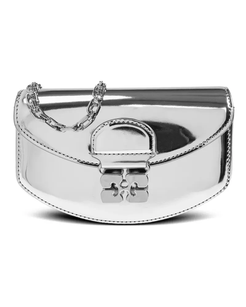 Ganni Mini-Tasche im Metallic-Look - Grau Grau