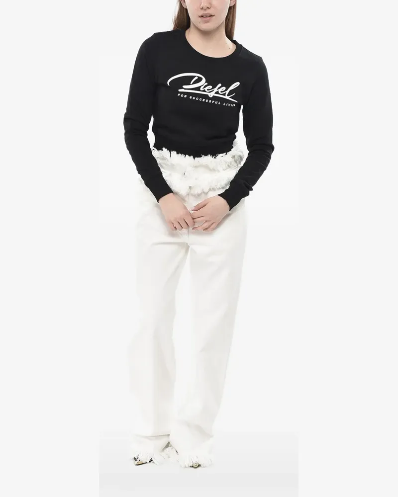 Diesel logo-print cropped sweatshirt - Schwarz Schwarz