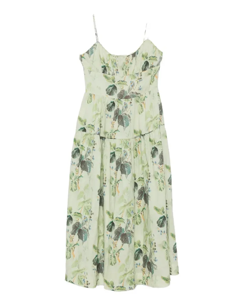 DÔEN Benoit floral-print midi dress - Grün Grün