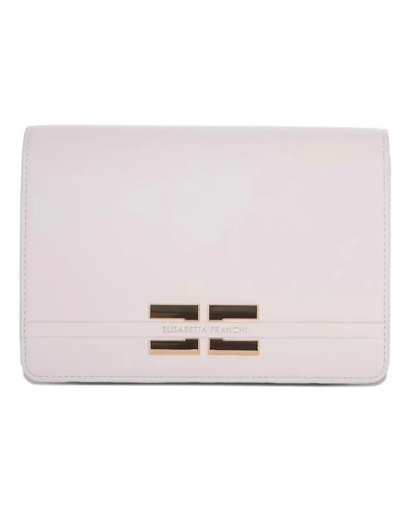 Elisabetta Franchi Schultertasche mit Logo-Applikation - Nude Nude