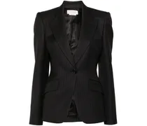 Einreihiger Blazer mit Nadelstreifen - Grau