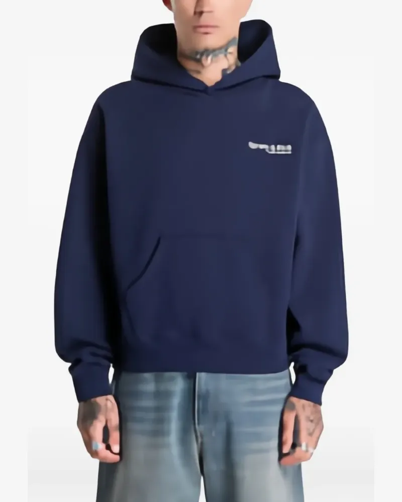 SPORTY & RICH Modern logo-print hoodie - Blau Blau