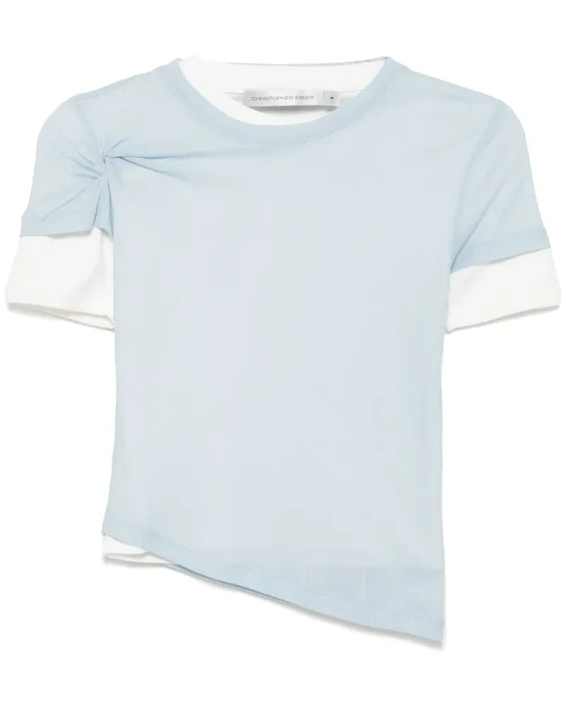 Christopher Esber Geripptes T-Shirt - Blau Blau