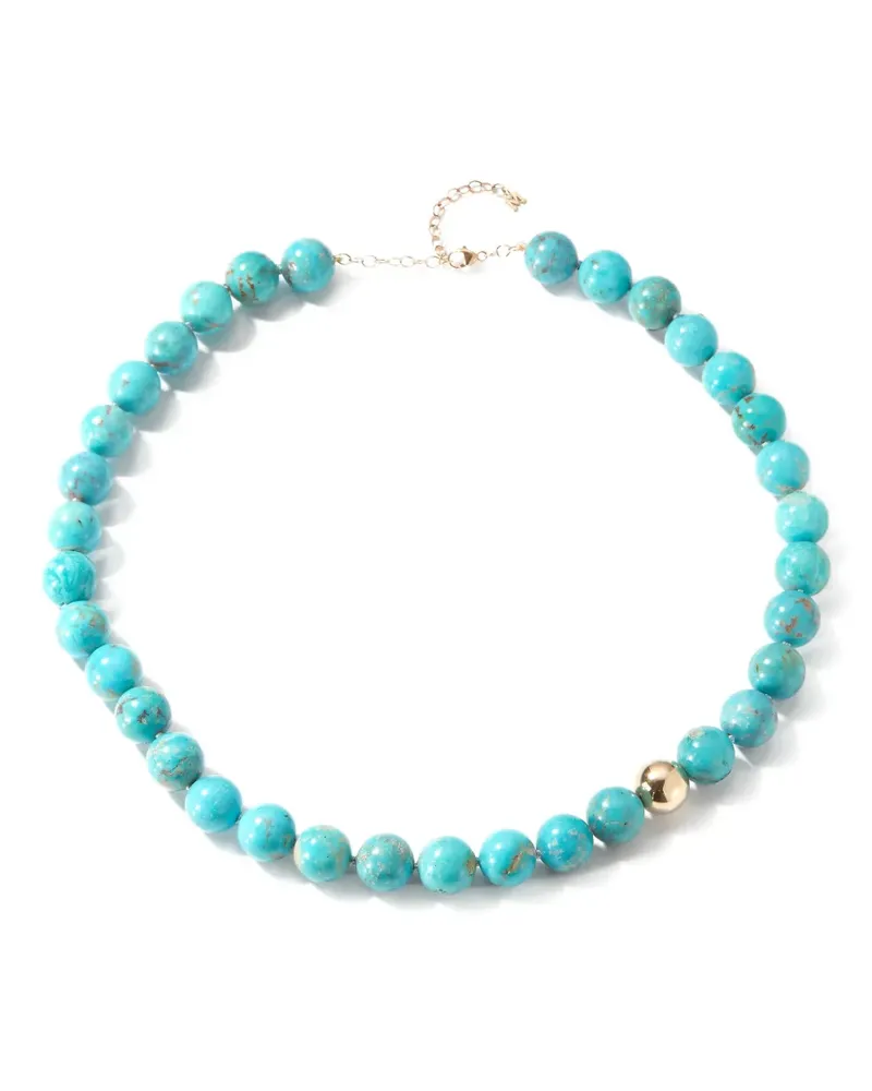 MATEO 14kt Gelbgoldhalskette mit Türkis - Blau Blau