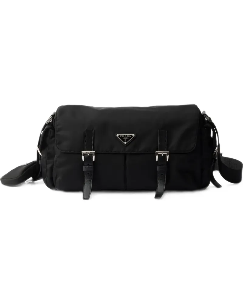 Prada Große Re-Nylon Schultertasche - Schwarz Schwarz