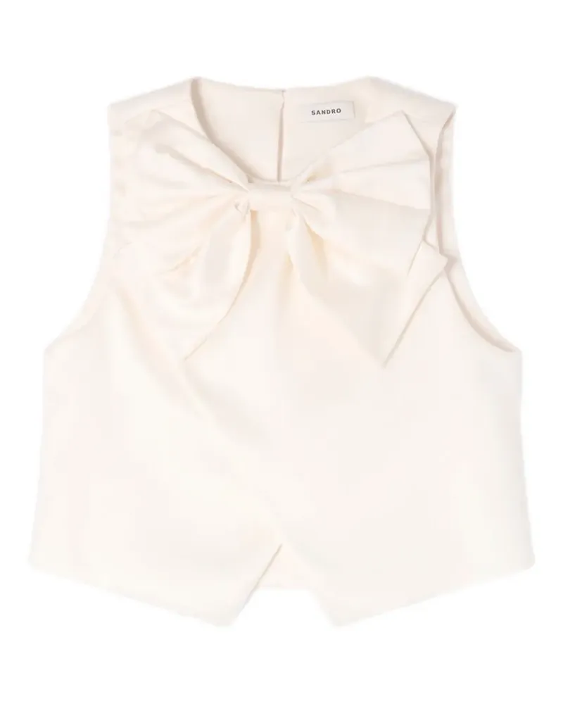 Sandro Top aus Satin mit Schleife - Nude Nude