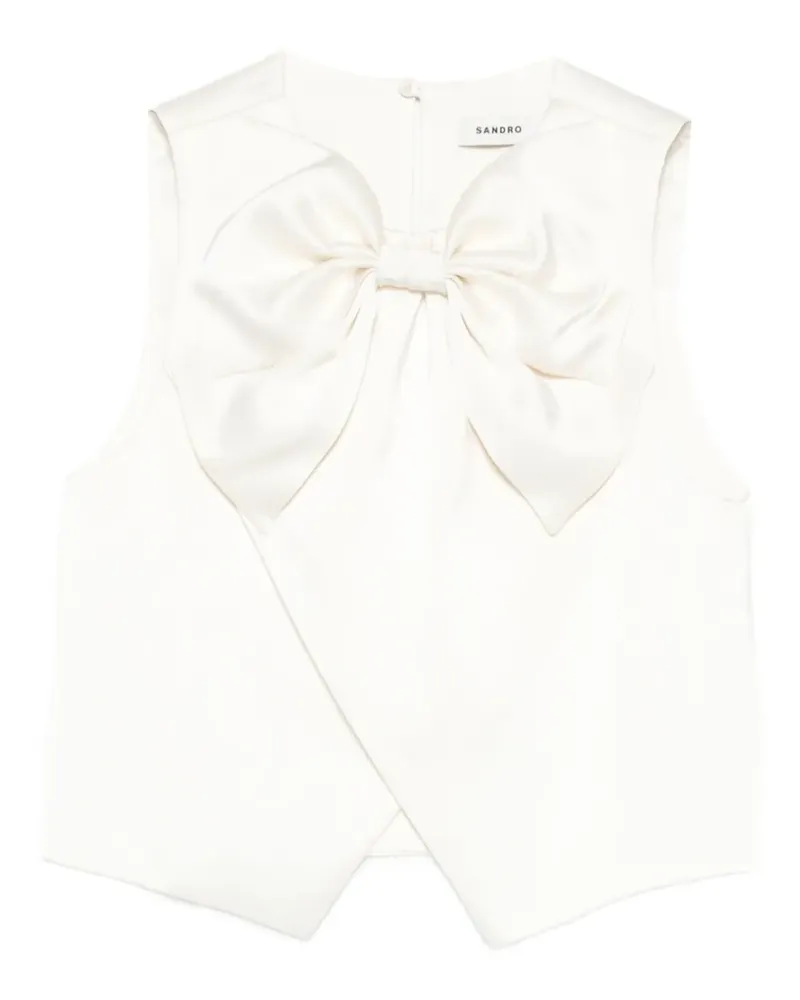 Sandro Top aus Satin mit Schleife - Nude Nude