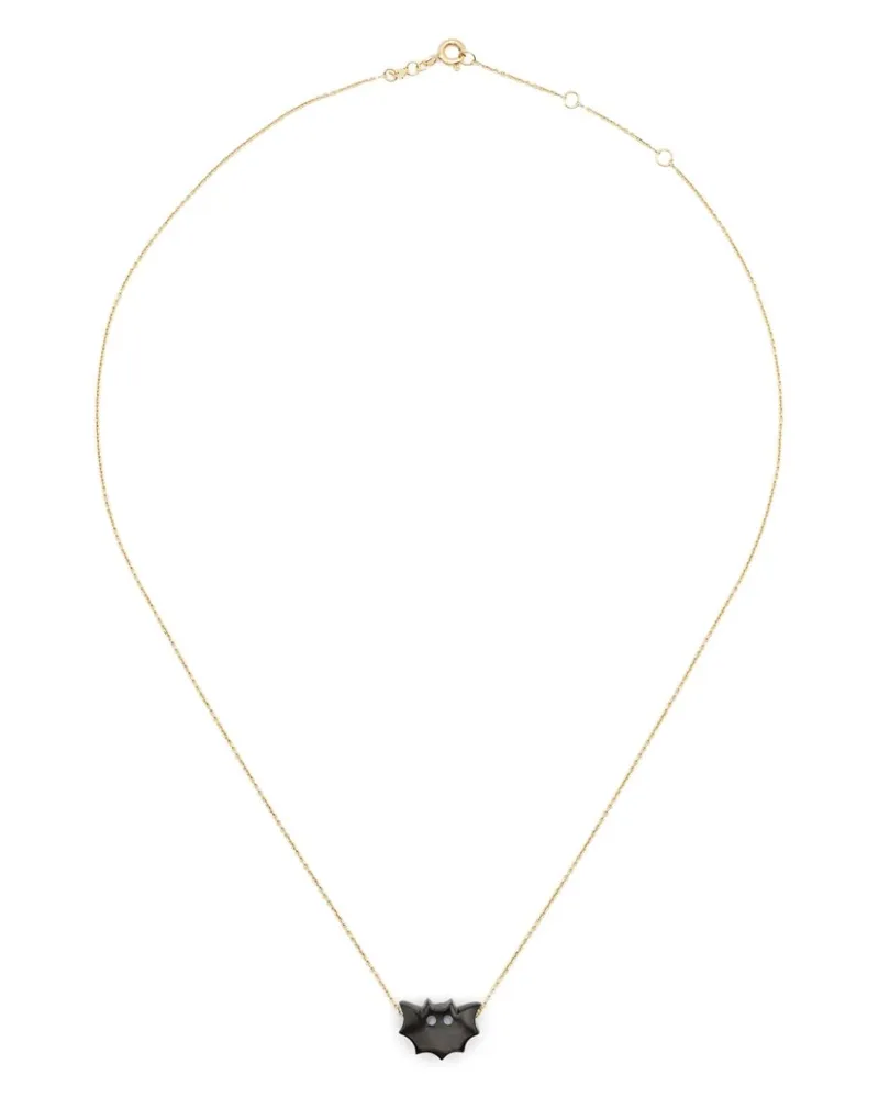 Aliita 9kt Gelbgoldhalskette mit Marmor und Koralle Gold