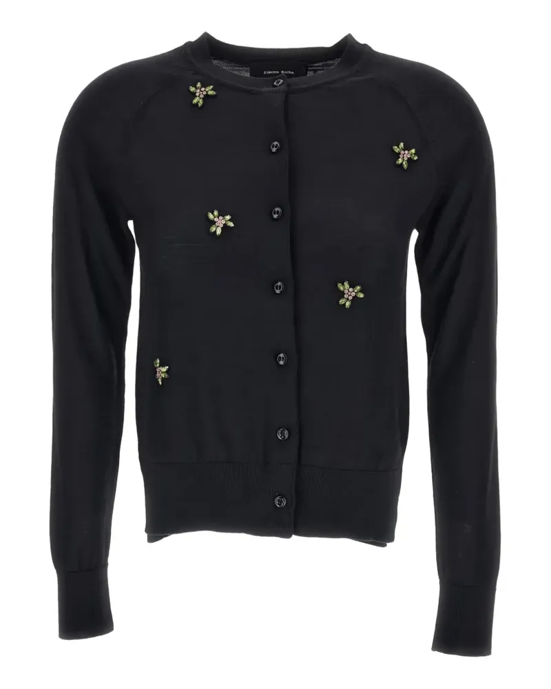 Simone Rocha Kristallverzierter Cardigan mit Raglanärmeln - Schwarz Schwarz