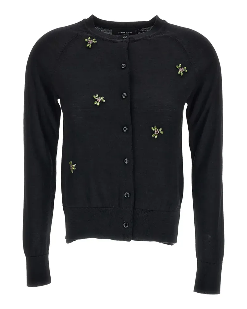 Simone Rocha crystal-embellished raglan-sleeve cardigan - Schwarz Schwarz