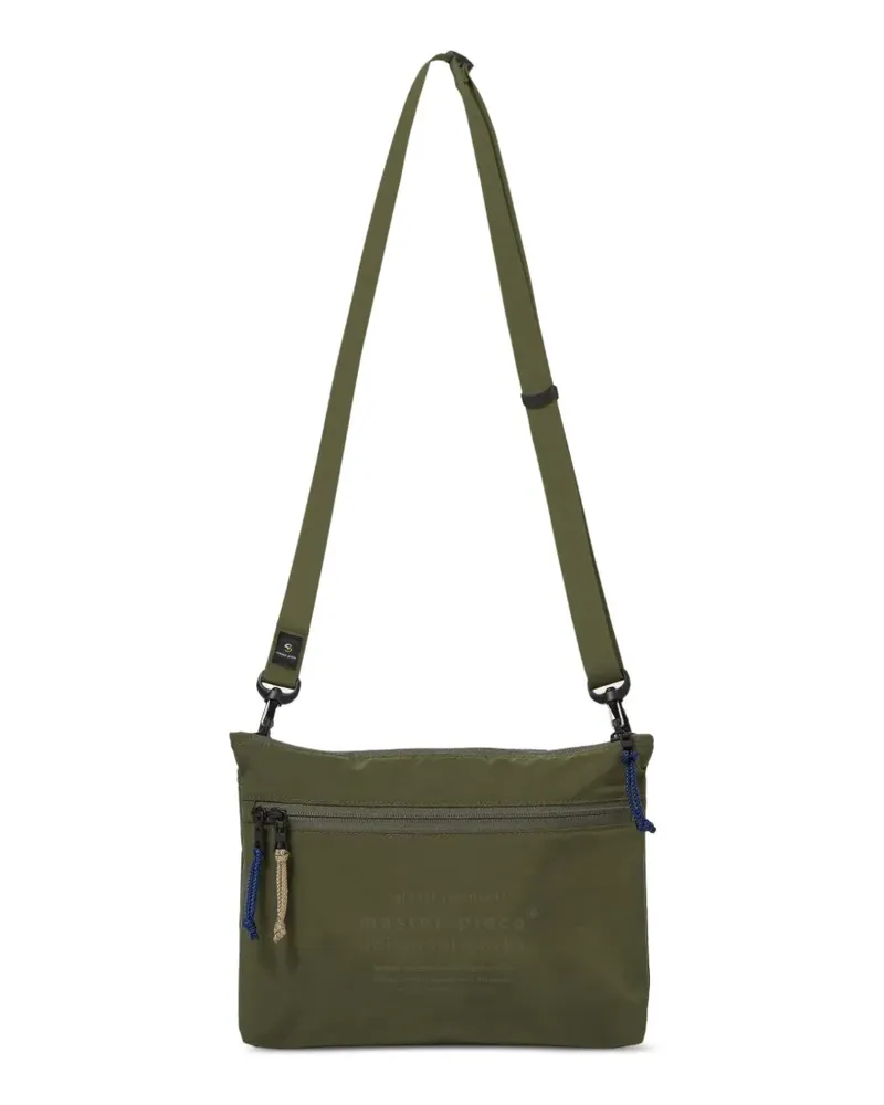 Universal Works x Master-piece logo-print zip-fastening shoulder bag - Grün Grün