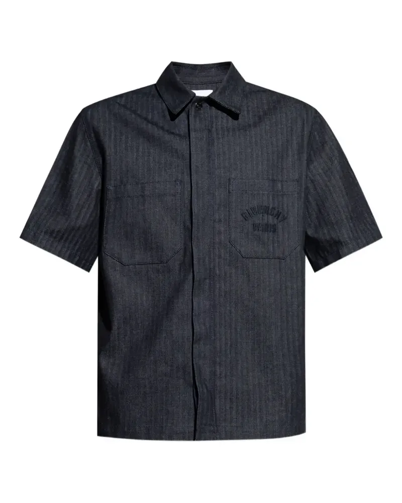 Givenchy Besticktes Hemd mit Fischgrätenmuster - Blau Blau