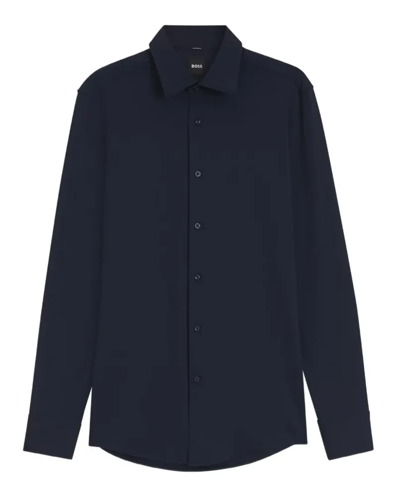 HUGO BOSS Schmales Hemd aus Stretch-Jersey - Blau Blau