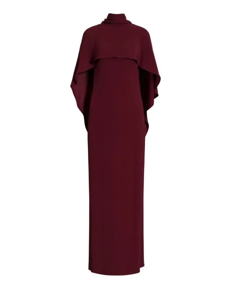 Alberta Ferretti cape-detail high-neck maxi dress - Rot Rot