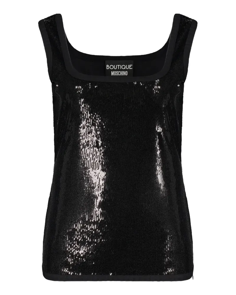 Moschino Bluse mit Pailletten - Schwarz Schwarz