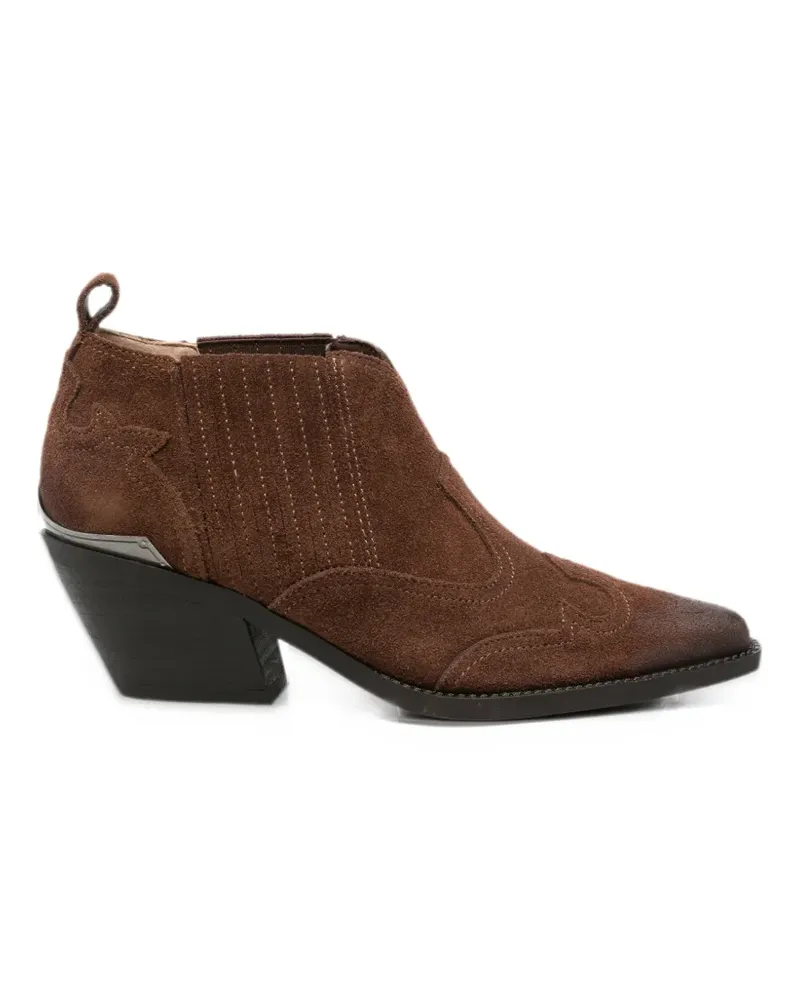 Liu Jo Austin 04 Western-style suede ankle boots - Braun Braun