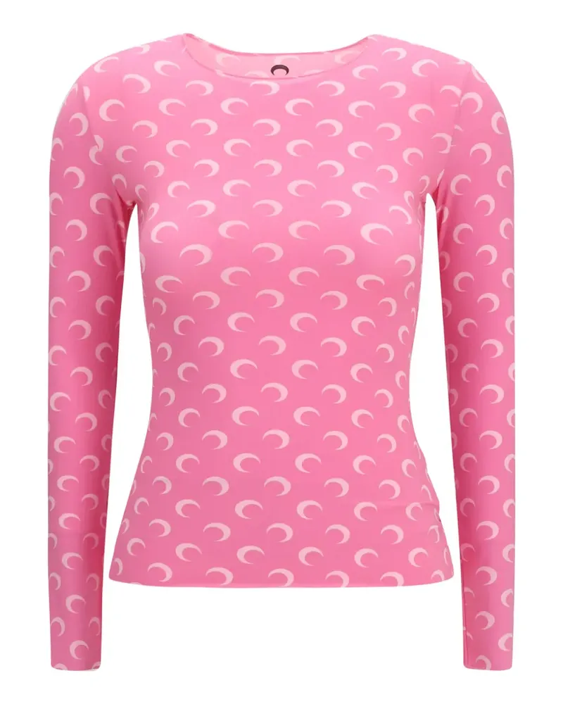 Marine Serre moon-print long-sleeve top - Rosa Rosa