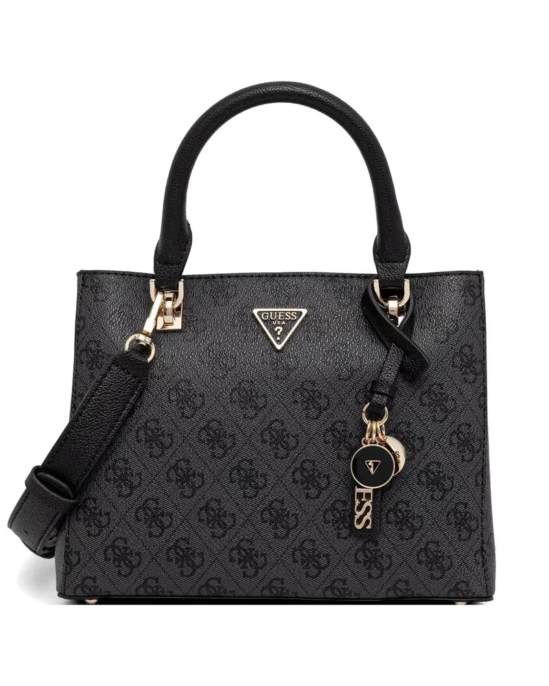 Guess Noelle 4G Tote Bag mit Monogramm-Anhänger - Schwarz Schwarz