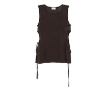 P.A.R.O H. Strickweste mit seitlichen Schleifen - Braun