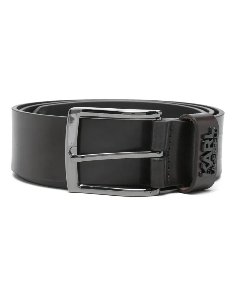 Karl Lagerfeld logo buckle belt - Braun Braun