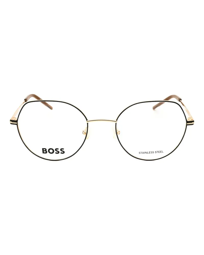 HUGO BOSS Brille mit rundem Gestell - Gold Gold